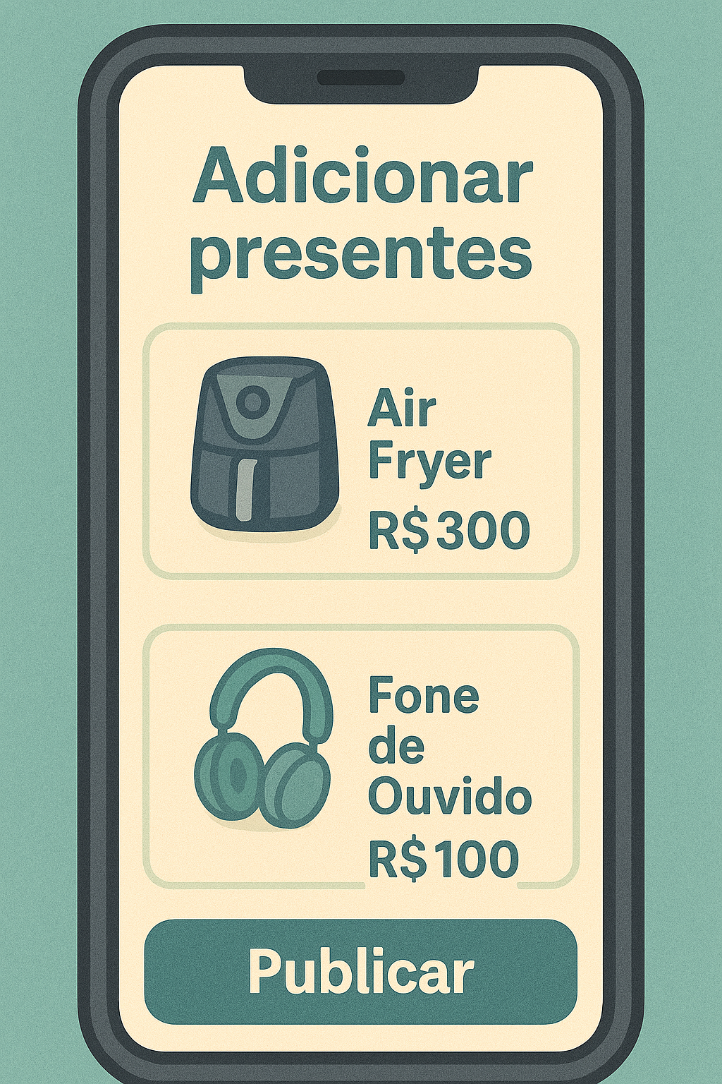 Adicione os presentes